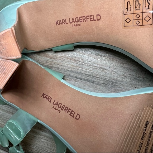 Karl Lagerfeld Paris Cieone Sandal Heels Mint Julep Womens 10M Adjustable Strap - Picture 13 of 14
